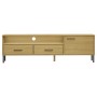 Mueble de TV con patas de metal OSLO madera maciza pino marrón de , Muebles TV - Ref: Foro24-351027, Precio: 132,92 €, Descue...