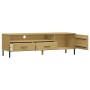 Mueble de TV con patas de metal OSLO madera maciza pino marrón de , Muebles TV - Ref: Foro24-351027, Precio: 132,92 €, Descue...