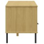 Mueble de TV con patas de metal OSLO madera maciza pino marrón de , Muebles TV - Ref: Foro24-351027, Precio: 132,92 €, Descue...