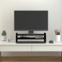Soporte para monitor madera maciza de pino negro 50x27x15 cm de , Bases y elevadores para ordenadores - Ref: Foro24-814023, P...