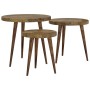Juego de mesitas auxiliares 3 piezas MDF y hierro marrón oscuro de , Mesas auxiliares - Ref: Foro24-286094, Precio: 97,07 €, ...