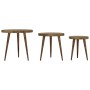 Juego de mesitas auxiliares 3 piezas MDF y hierro marrón oscuro de , Mesas auxiliares - Ref: Foro24-286094, Precio: 97,07 €, ...