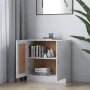 Armario de libros contrachapada blanco brillo 82,5x30,5x80 cm de vidaXL, Librerías y estanterías - Ref: Foro24-802711, Precio...