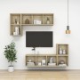 Mueble TV pared contrachapada color roble Sonoma 37x37x142,5 cm de , Muebles TV - Ref: Foro24-805492, Precio: 61,21 €, Descue...
