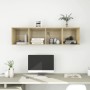Mueble TV pared contrachapada color roble Sonoma 37x37x142,5 cm de , Muebles TV - Ref: Foro24-805492, Precio: 61,21 €, Descue...