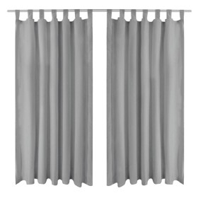 Cortinas de micro-raso con bucles 2 unidades 140x245 cm gris de , Cortinas y visillos - Ref: Foro24-132215, Precio: 32,73 €, ...