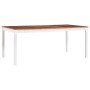 Mesa de comedor de madera de pino blanco y marrón 180x90x73 cm de , Mesas de cocina y de comedor - Ref: Foro24-283408, Precio...