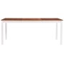Mesa de comedor de madera de pino blanco y marrón 180x90x73 cm de , Mesas de cocina y de comedor - Ref: Foro24-283408, Precio...