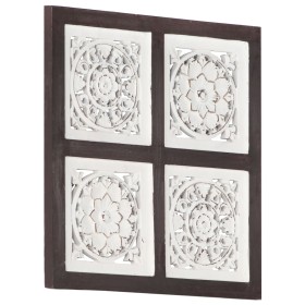 Panel de pared tallado a mano MDF marrón y blanco 40x40x1,5 cm de , Recubrimiento de paredes - Ref: Foro24-321653, Precio: 24...