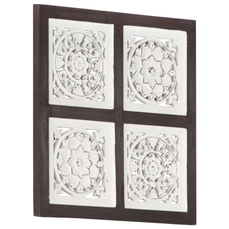 Panel de pared tallado a mano MDF marrón y blanco 40x40x1,5 cm de , Recubrimiento de paredes - Ref: Foro24-321653, Precio: 24...