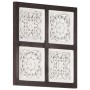 Panel de pared tallado a mano MDF marrón y blanco 40x40x1,5 cm de , Recubrimiento de paredes - Ref: Foro24-321653, Precio: 24...