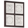 Panel de pared tallado a mano MDF marrón y blanco 40x40x1,5 cm de , Recubrimiento de paredes - Ref: Foro24-321653, Precio: 24...