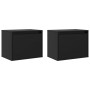 Armarios de pared 2 uds madera maciza pino negro 45x30x35 cm de , Estantes y estanterías - Ref: Foro24-813444, Precio: 83,44 ...