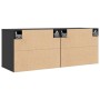 Armarios de pared 2 uds madera maciza pino negro 45x30x35 cm de , Estantes y estanterías - Ref: Foro24-813444, Precio: 83,44 ...