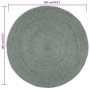 Alfombra de yute tejida a mano redonda verde oliva 180 cm de , Alfombras - Ref: Foro24-343599, Precio: 115,02 €, Descuento: %