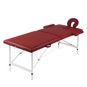 Mesa plegable masaje y accesorios 2 zonas aluminio rojo de , Mesas de masaje - Ref: Foro24-110087, Precio: 162,26 €, Descuent...