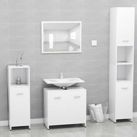Conjunto de muebles de baño madera contrachapada blanco de , Muebles de baño - Ref: Foro24-802579, Precio: 72,07 €, Descuento: %