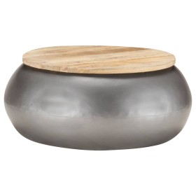 Mesa de centro de madera maciza de mango gris 68x68x30 cm de , Mesas de centro - Ref: Foro24-323531, Precio: 176,19 €, Descue...