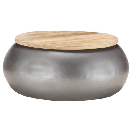 Mesa de centro de madera maciza de mango gris 68x68x30 cm de , Mesas de centro - Ref: Foro24-323531, Precio: 176,19 €, Descue...