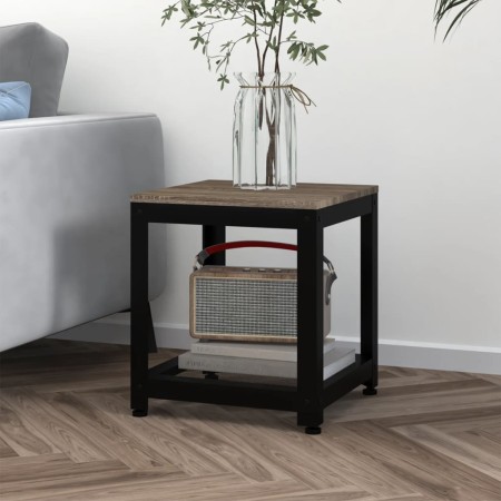 Mesita auxiliar MDF y hierro gris y negro 40x40x45 cm de , Mesas auxiliares - Ref: Foro24-286080, Precio: 58,79 €, Descuento: %