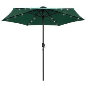 Sombrilla de jardín con luces LED palo de aluminio verde 270 cm de , Sombrillas - Ref: Foro24-47352, Precio: 90,33 €, Descuen...