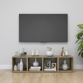 Muebles TV 4 uds contrachapada blanco y roble Sonoma 37x35x37cm de , Muebles TV - Ref: Foro24-805515, Precio: 61,90 €, Descue...