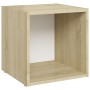 Muebles TV 4 uds contrachapada blanco y roble Sonoma 37x35x37cm de , Muebles TV - Ref: Foro24-805515, Precio: 61,90 €, Descue...