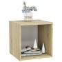Muebles TV 4 uds contrachapada blanco y roble Sonoma 37x35x37cm de , Muebles TV - Ref: Foro24-805515, Precio: 61,90 €, Descue...
