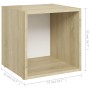 Muebles TV 4 uds contrachapada blanco y roble Sonoma 37x35x37cm de , Muebles TV - Ref: Foro24-805515, Precio: 61,90 €, Descue...