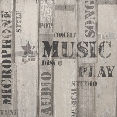 Urban Friends & Coffee Papel pintado tablas madera palabras gris negro de , Papel pintado - Ref: Foro24-425305, Precio: 20,42...