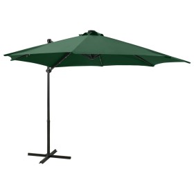 Sombrilla de jardín voladiza con palo y luces LED verde 300 cm de , Sombrillas - Ref: Foro24-312329, Precio: 191,39 €, Descue...
