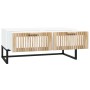Mesa de centro hierro y madera contrachapada blanco 80x40x35 cm de , Mesas de centro - Ref: Foro24-352100, Precio: 99,98 €, D...