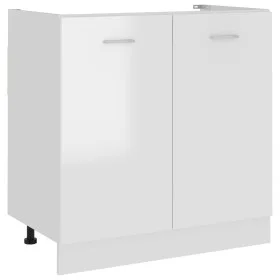 Unterschrank aus glänzend weißem Sperrholz, 80 x 46 x 81,5 cm von vidaXL, Küchenschränke - Ref: Foro24-801201, Preis: 71,49 €...