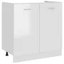 Glossy white plywood lower cabinet 80x46x81.5 cm by vidaXL, Kitchen cabinets - Ref: Foro24-801201, Price: 71,49 €, Discount: %