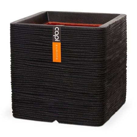 Capi Maceta cuadrada Nature Rib negro 50x50 cm de , Maceteros y jardineras - Ref: Foro24-429055, Precio: 138,35 €, Descuento: %