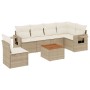 Set sofás de jardín 7 piezas y cojines ratán sintético beige en Conjuntos de jardín | Comprar online en Foru.es