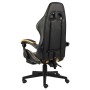 Silla gaming con reposapiés cuero sintético negro y dorado de vidaXL, Sillas de oficina - Ref: Foro24-20528, Precio: 130,20 €...