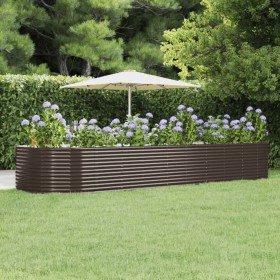 Jardinera arriate acero recubrimiento polvo marrón 447x140x68cm de , Maceteros y jardineras - Ref: Foro24-319110, Precio: 204...