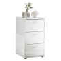 FMD Mesita de noche con 3 cajones blanco brillante de , Mesitas de noche - Ref: Foro24-429455, Precio: 179,93 €, Descuento: %