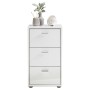 FMD Mesita de noche con 3 cajones blanco brillante de , Mesitas de noche - Ref: Foro24-429455, Precio: 179,93 €, Descuento: %