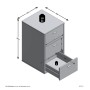 FMD Mesita de noche con 3 cajones blanco brillante de , Mesitas de noche - Ref: Foro24-429455, Precio: 179,93 €, Descuento: %