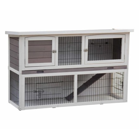 @Pet Conejera Bigfoot madera blanca 137x50x85 cm 26024 de , Jaulas y habitáculos para animales pequeños - Ref: Foro24-423372,...