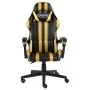 Silla gaming de cuero sintético negro y dorado de vidaXL, Sillas de oficina - Ref: Foro24-20520, Precio: 121,50 €, Descuento: %