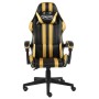 Silla gaming de cuero sintético negro y dorado de vidaXL, Sillas de oficina - Ref: Foro24-20520, Precio: 124,56 €, Descuento: %