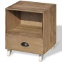 Mesita de noche marrón madera maciza de , Mesitas de noche - Ref: Foro24-243161, Precio: 72,41 €, Descuento: %