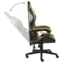 Silla gaming de cuero sintético negro y dorado de vidaXL, Sillas de oficina - Ref: Foro24-20520, Precio: 121,50 €, Descuento: %