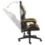Silla gaming de cuero sintético negro y dorado de vidaXL, Sillas de oficina - Ref: Foro24-20520, Precio: 124,56 €, Descuento: %