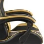 Silla gaming de cuero sintético negro y dorado de vidaXL, Sillas de oficina - Ref: Foro24-20520, Precio: 121,50 €, Descuento: %