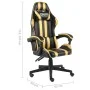 Silla gaming de cuero sintético negro y dorado de vidaXL, Sillas de oficina - Ref: Foro24-20520, Precio: 121,50 €, Descuento: %