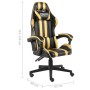 Silla gaming de cuero sintético negro y dorado de vidaXL, Sillas de oficina - Ref: Foro24-20520, Precio: 124,56 €, Descuento: %